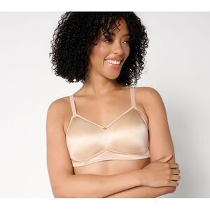 Breezies Women's Bra Sz 46C Invisible Comfort Unlined Wirefree Pink A679213